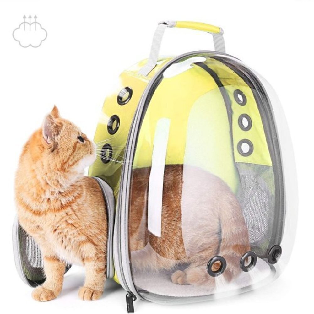 Pet Carrier Backpack Yellow Bubble Airline Approved